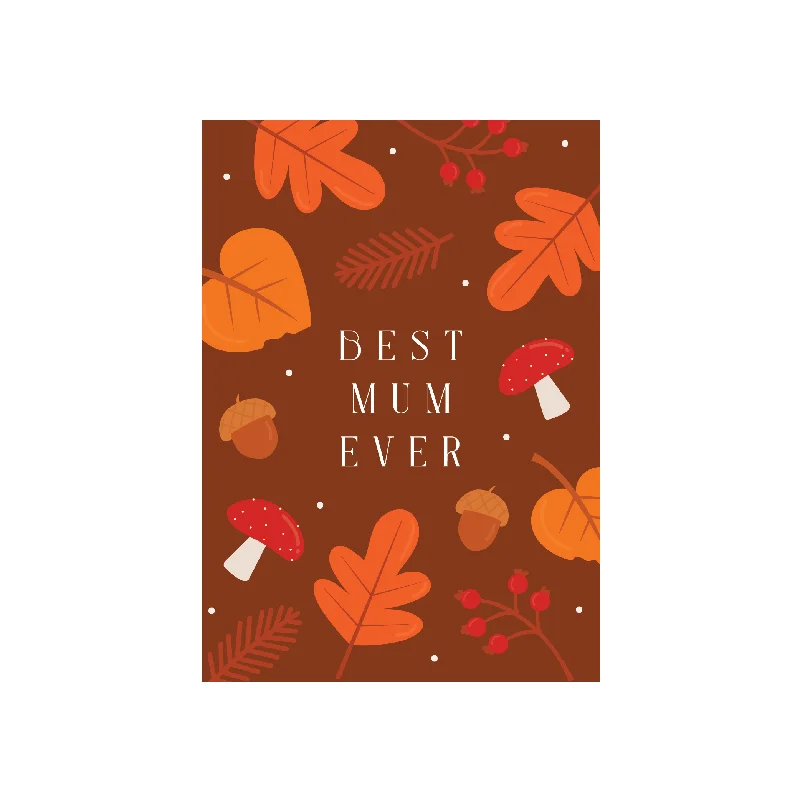 Pet ProductsPet ProductsIko Iko Text Card Autumn Leaves Best Mum Ever