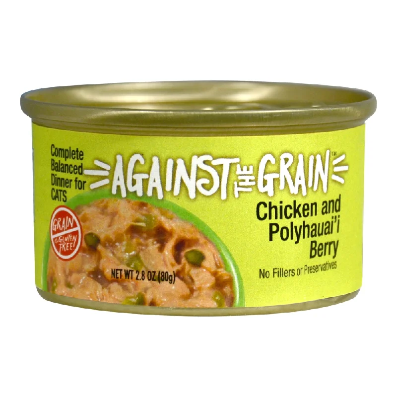 4. **Price and Purchasing**  Against the Grain Farmers Market Grain Free Chicken & Polyhauaii Berry Canned Cat Food