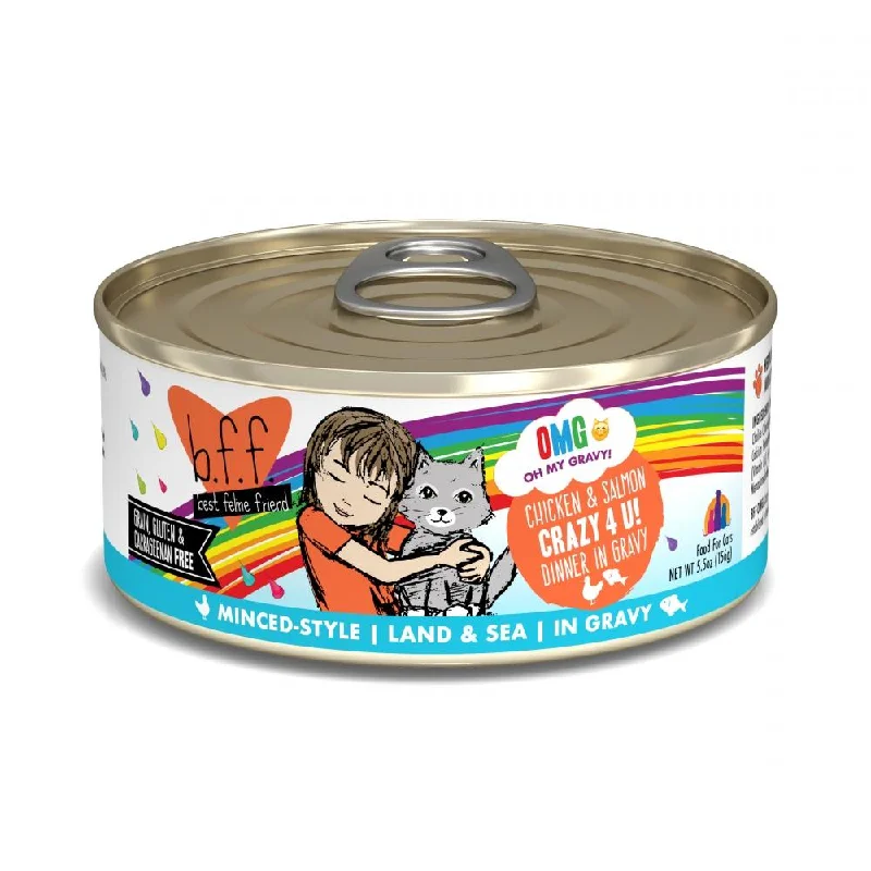    - Cat food for pregnant and nursing cats  Weruva BFF Oh My Gravy Crazy 4 U Grain Free Chicken & Salmon in Gravy Canned Cat Food