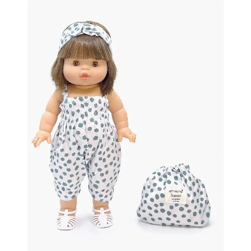 - Pet fence foldable indoor- Pet fence foldable indoorMiniKane gordis Bonnie jumpsuit and headband in Thelma grey polka dot cotton set with pouch