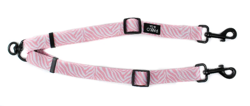 Pet carePink Zebra: Adjustable Leash Splitter