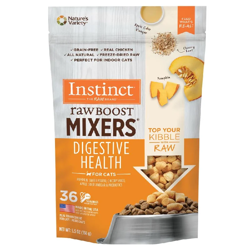 3. **Ingredient-Related**  Nature's Variety Instinct Raw Boost Mixers Grain Free Gut Health Freeze Dried Raw Cat Food Topper