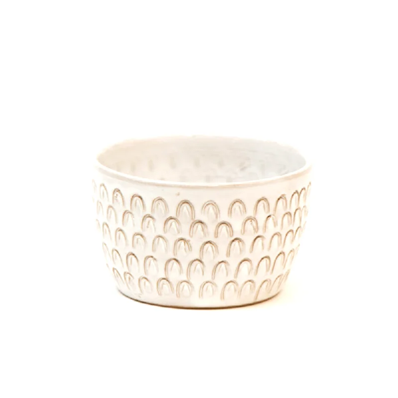 ------Trade Aid Small White Stoneware Bowl