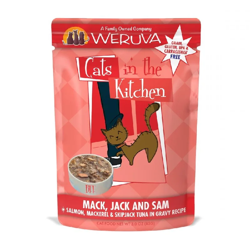    - Cat food for immune system support  Weruva Cats In the Kitchen Mack Jack and Sam Cat Pouches Wet Cat Food