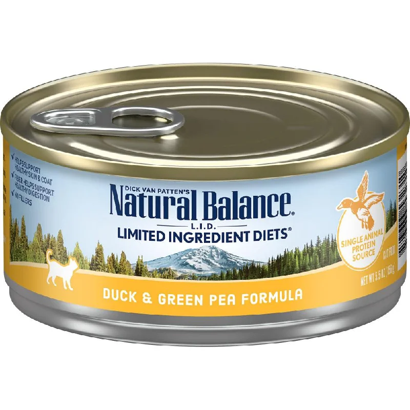    - Grain-free cat food recommendations  Natural Balance L.I.D. Limited Ingredient Diets Duck & Green Pea Formula Canned Cat Food