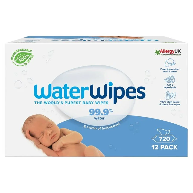 ------WaterWipes Baby Wipes Sensitive Newborn Plastic Free Wipes 720 Wipes    12 x 60 per pack