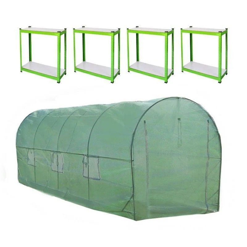 - ​​Christmas pet Christmas clothing- ​​Christmas pet Christmas clothingRaven Flourish 6' 6" x 16' 4" Curved Polytunnel & Racking Set - Classic Polyethylene