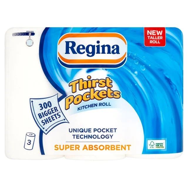 ------Regina Thirst Pockets Kitchen Roll   3 per pack