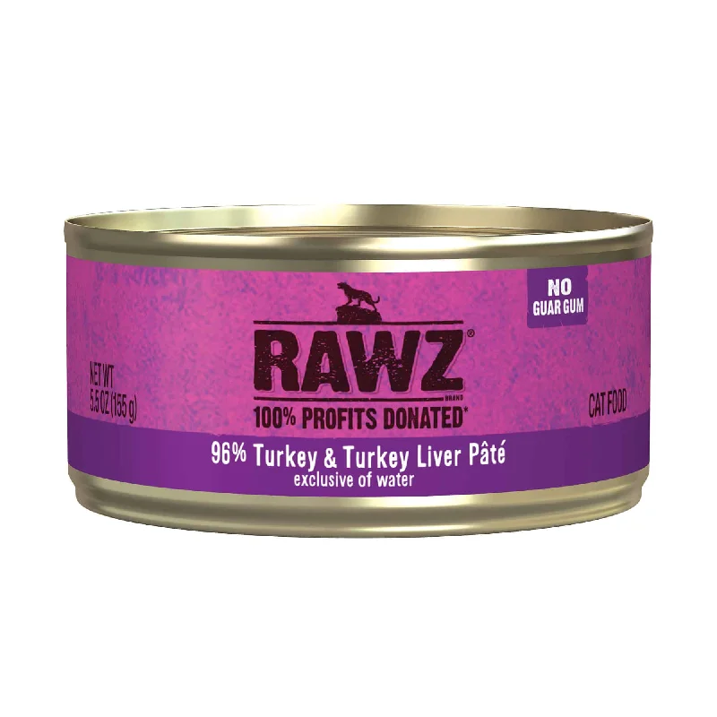 2. **Brand-Related**  Rawz 96% Turkey & Turkey Liver Pate Cat Food