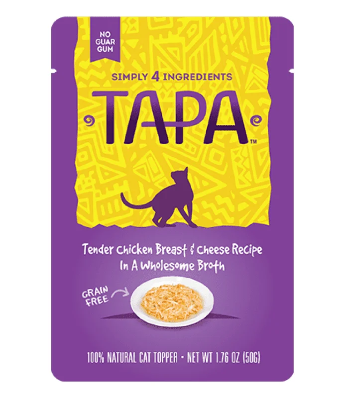    - Hypoallergenic cat food  Rawz Tapa Tender Chicken Breast & Cheese Cat Food Recipe In Wholesome Broth