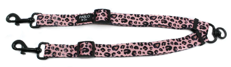 Pet comb: used to comb pet hair,Pink Leopard: Adjustable Leash Splitter