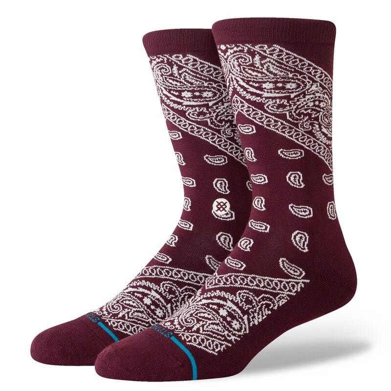 ------Barrio Cotton Crew Sock - Wine