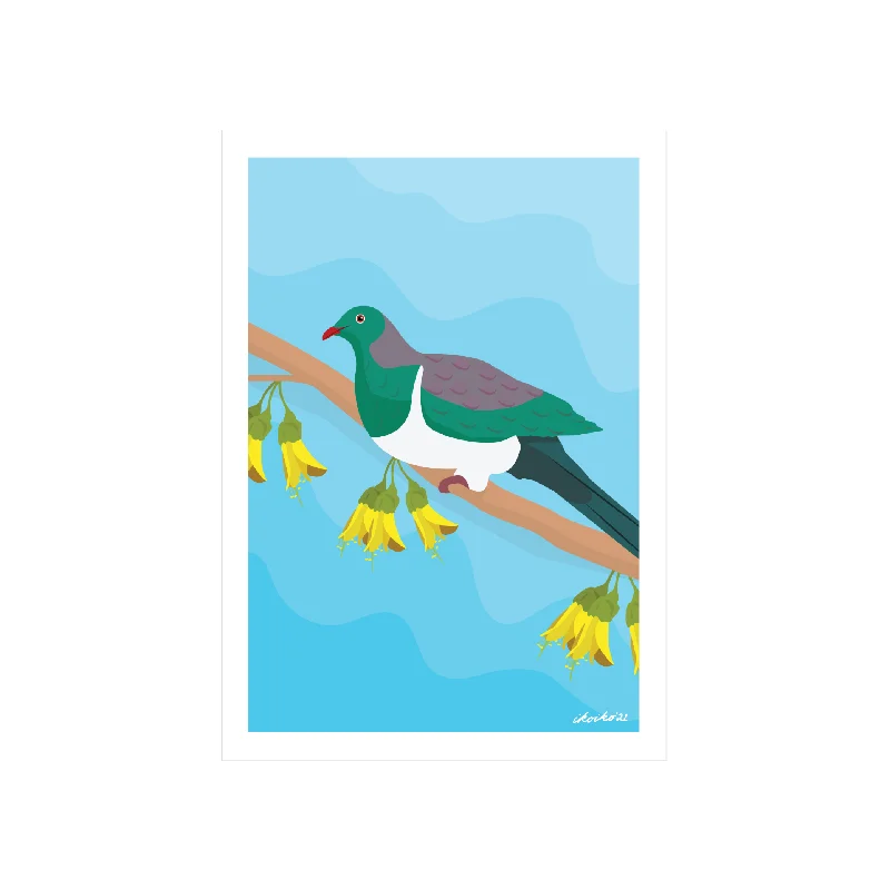 ------Iko Iko A4 Art Print NZ Bird Kererū