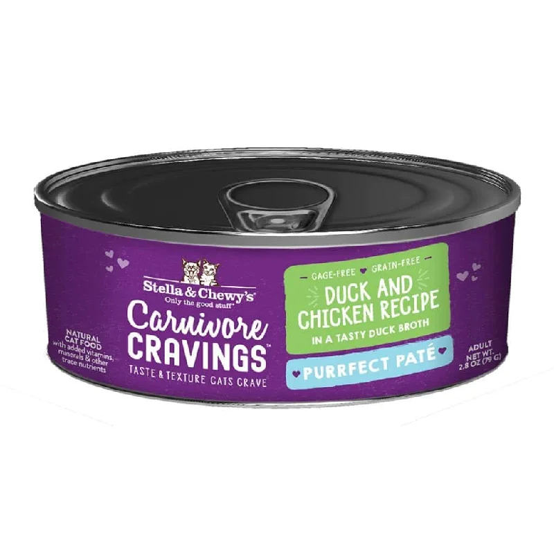 3. **Ingredient-Related**  Stella & Chewy's Carnivore Cravings Purrfect Paté Duck & Chicken Recipe Wet Cat Food