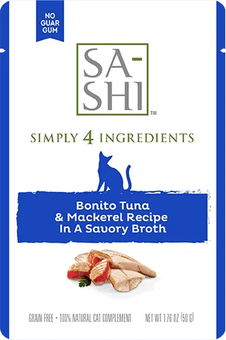    - Hairball control cat food  Rawz Sa-Shi Bonito Tuna & Mackerel Cat Food Recipe In Savory Broth