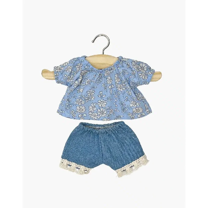  -Splash-proof food bowl AND Anti-choking slow food bowl -Splash-proof food bowl AND Anti-choking slow food bowlMinikane amigas Rosalie top blouse set in blue Liberty cotton gauze and denim shorts with fringes