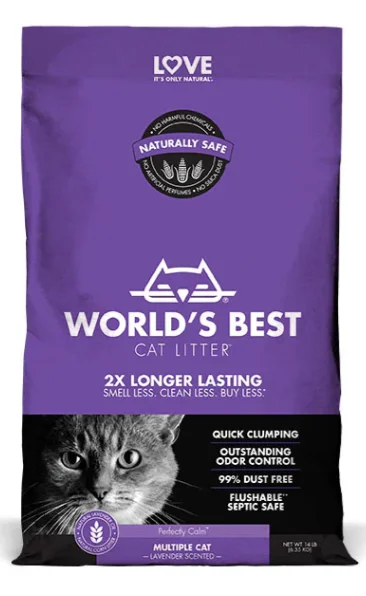 Pet comb: used to comb pet hair,World's Best Cat Litter™ Lavender Scented Multiple Cat Clumping Formula Cat Litter