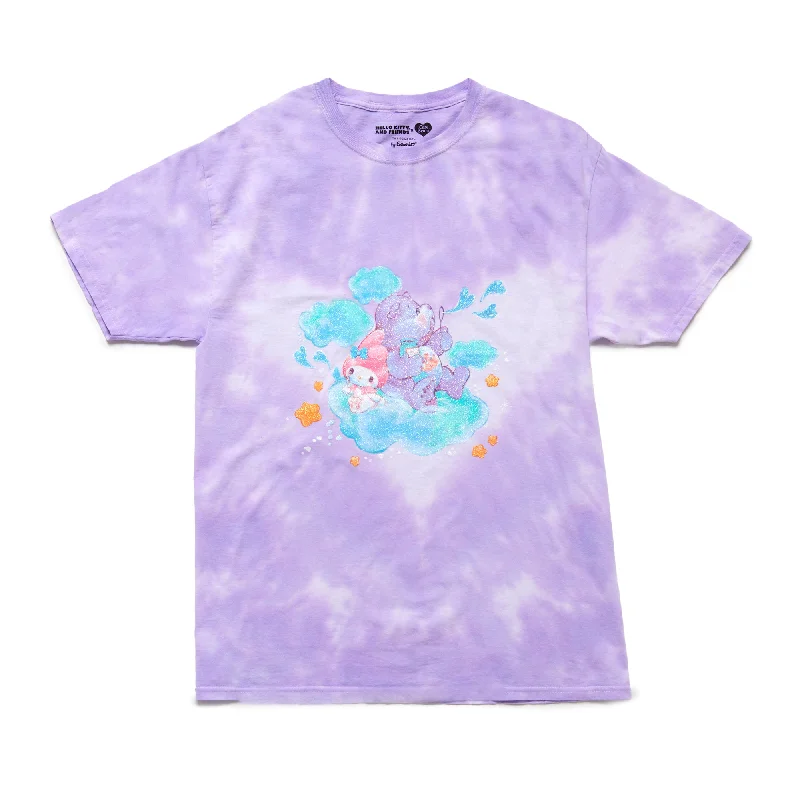 Pet shampoo: a shampoo specifically used to clean pet hair,My Melody x Care Bears Tie-Dye Glitter Tee