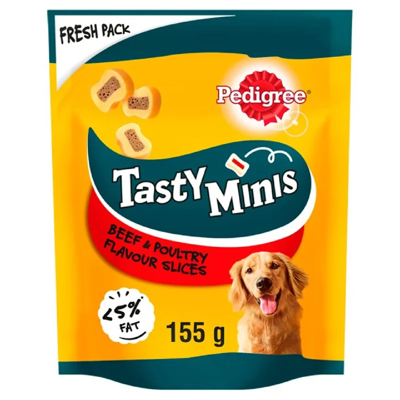 - Dog food improves immunityPedigree Tasty Minis Adult Dog Treats Chewy Slices with Beef & Poultry 155g