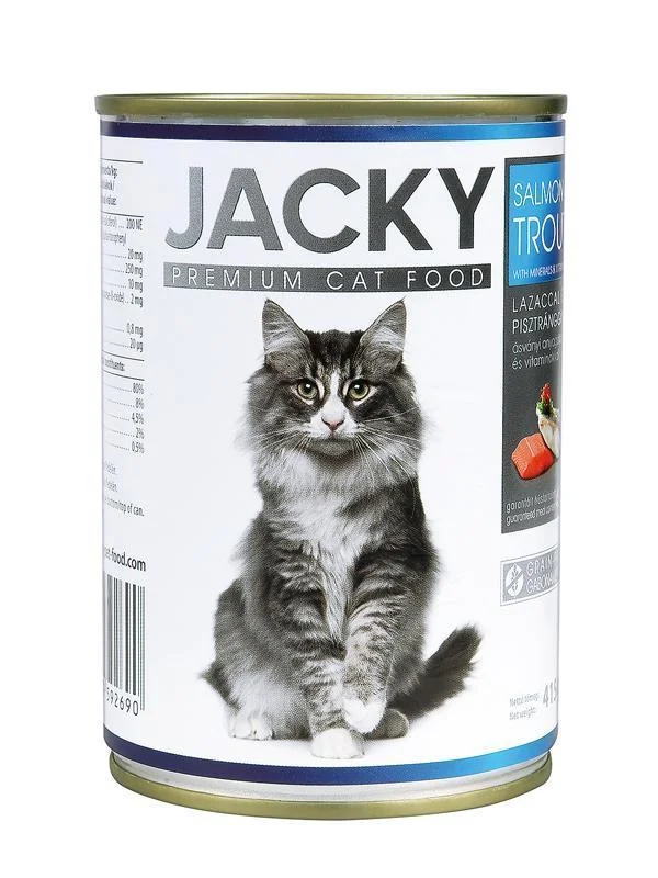 3. **Pet food bowl is anti-slip design**Jacky Premium Cat with Salmon and Trout- 415g